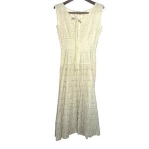 Vintage Alfred Werber 50's Lace Tiered Midi Dress Burlesque Cottage Prairie